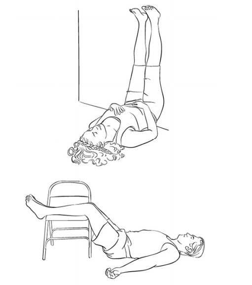 Legs up the Wall or on a Chair Yoga Pose