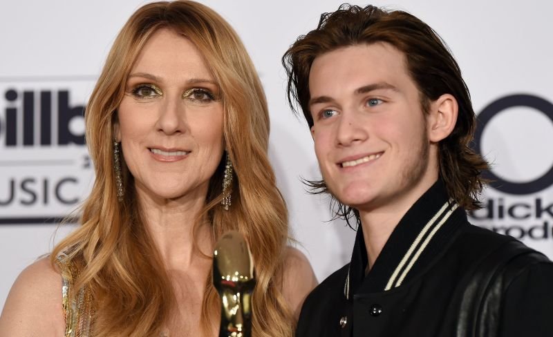 Celine Dion with her son